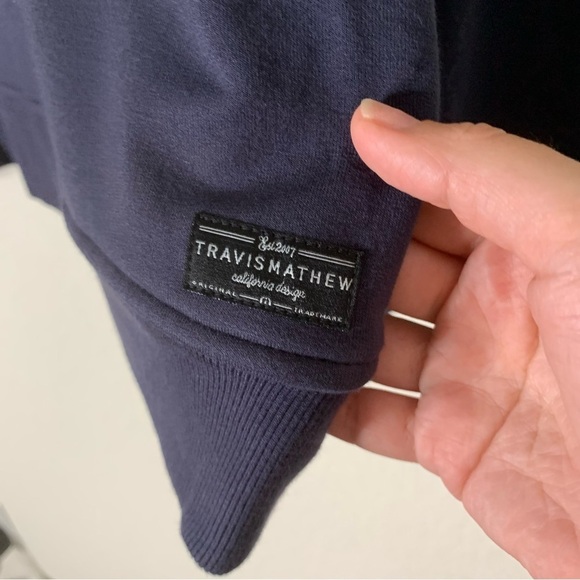 Travis Mathew Mens navy 1/4 zip fleece sweatshirt with pockets XL - Picture 10 of 11